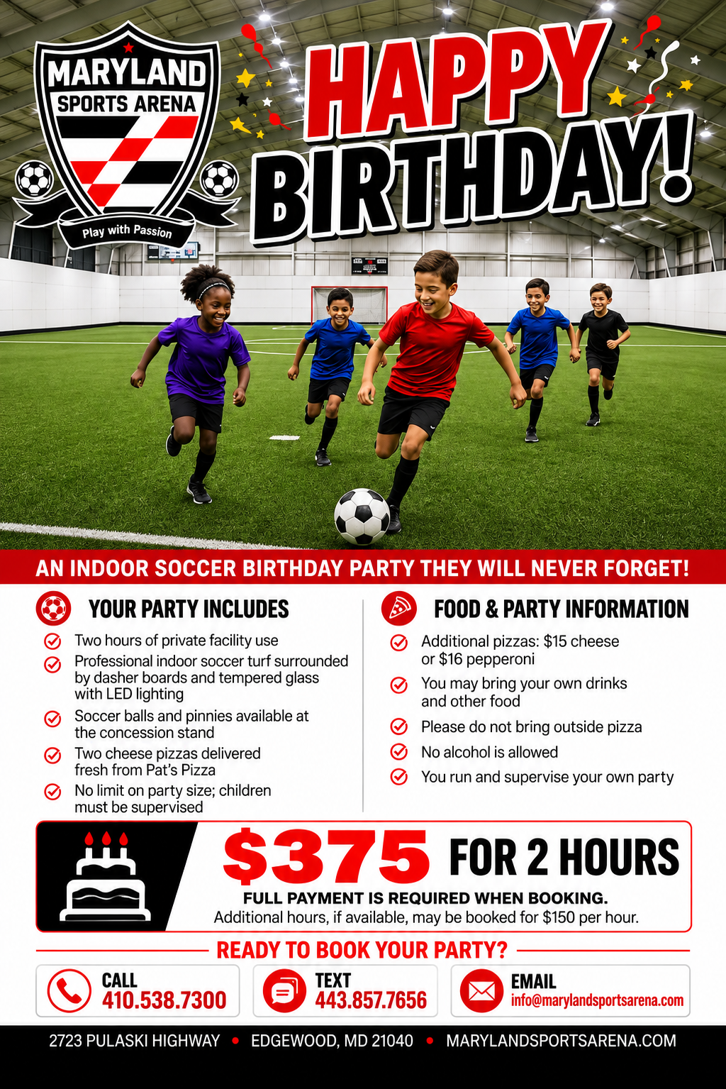Maryland Sports Arena Birthday Party
